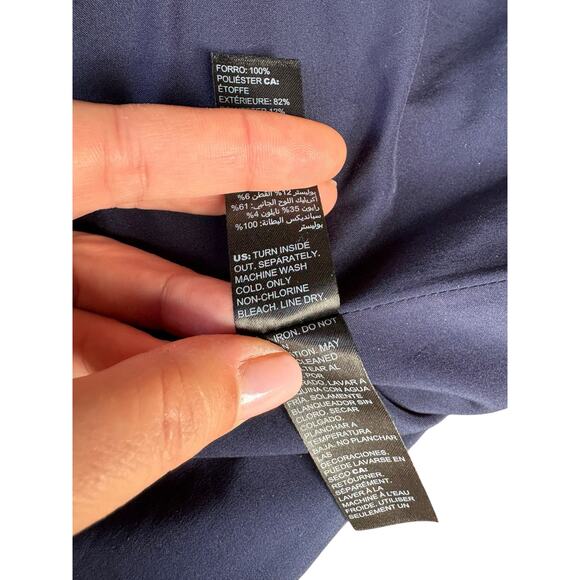 WHBM Blue Tweed Pearl Accent 3/4 Sleeve Open Front Blazer - 14 - Picture 9 of 10